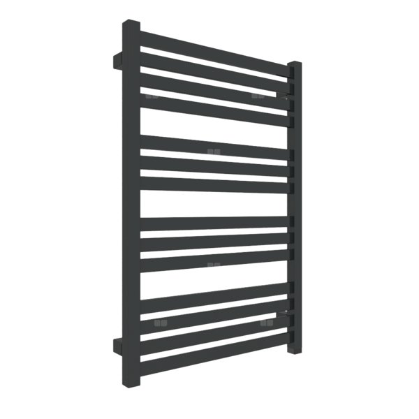 Grzejnik elektryczny TERMA MARLIN ONE 530 x 780 mm, kolor czarny jak kruk soft RAL9005, moc 400 W, podłączenie E8, kabel prosty bez wtyczki 1,5m czarny