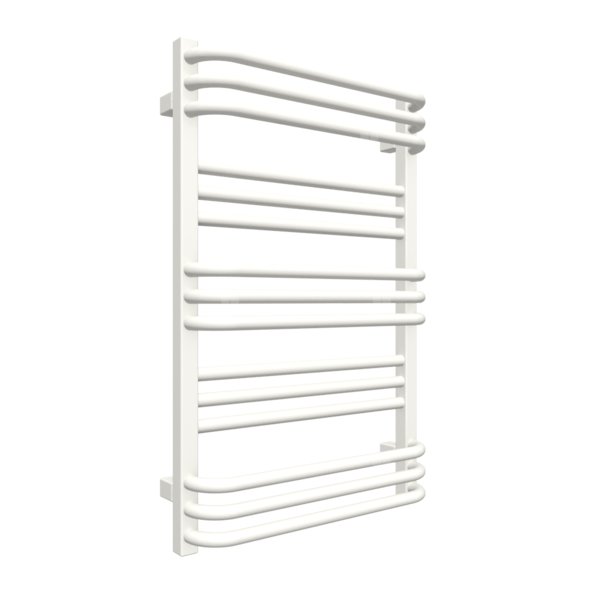 Grzejnik elektryczny TERMA POLA 500 x 780 mm, kolor biały drogowy RAL9016, moc 400 W, podłączenie E8, kabel spiralny z wtyczką
