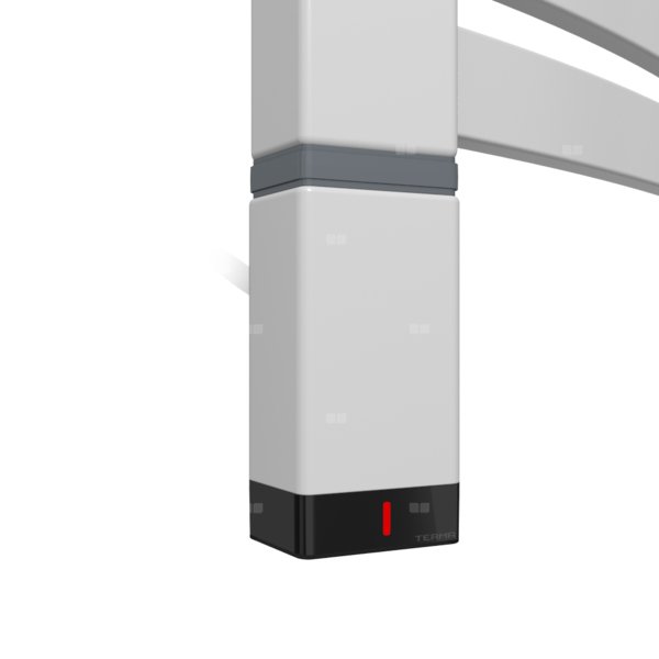 Grzałka TERMA One T36x40 Lewy, 600W Tuba, RAL 7047 Soft, kabel spiralny z wtyczką [srebrzysty, 2,5m, logo Terma, instr. TERMA]