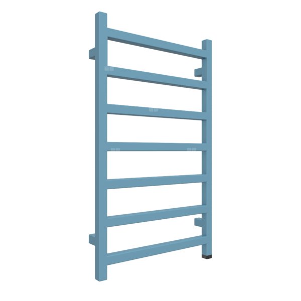 Grzejnik elektryczny TERMA SIMPLE ONE 500 x 840 mm, kolor niebieski pastelowy RAL5024, moc 300 W, podłączenie E8, kabel prosty z wtyczką 1,5m srebrzysty