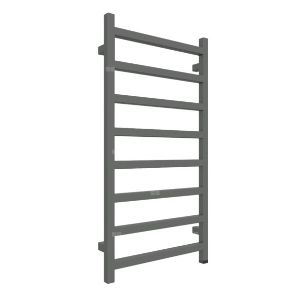 Grzejnik elektryczny TERMA SIMPLE ONE 500 x 960 mm, kolor błyszcząca szarość, moc 400 W, podłączenie E8, kabel prosty bez wtyczki 1,5m srebrzysty