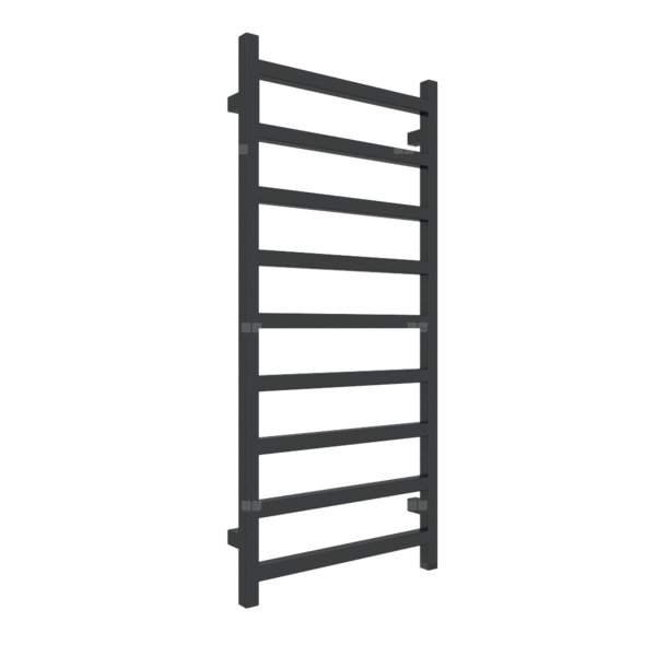 Grzejnik elektryczny TERMA SIMPLE ONE 500 x 1080 mm, kolor czarny jak kruk RAL9005, moc 400 W, podłączenie E1, kabel prosty z wtyczką 1,5m