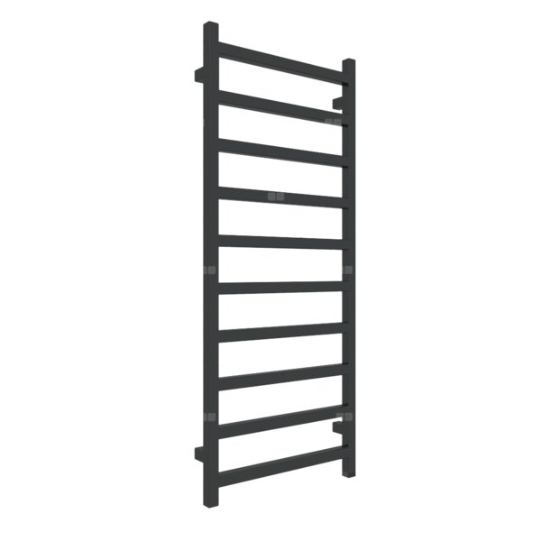 Grzejnik elektryczny TERMA SIMPLE ONE 500 x 1200 mm, kolor czarny jak kruk RAL9005, moc 400 W, podłączenie E8, kabel prosty z wtyczką 1,5m czarny