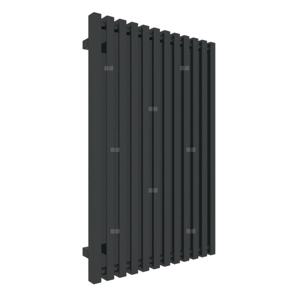 Grzejnik elektryczny TERMA TRIGA E 580 x 900 mm, kolor czarny głęboki połysk RAL9005, moc 800 W, podłączenie E8, kabel spiralny z wtyczką