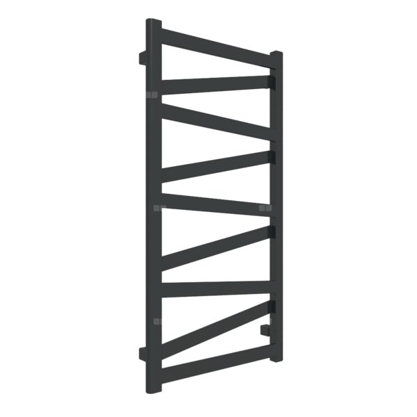 Grzejnik elektryczny TERMA VIPERA 500 x 990 mm, kolor czarny jak kruk RAL9005, moc 400 W, podłączenie E1, kabel spiralny z wtyczką