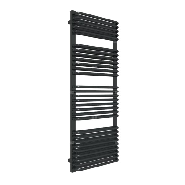 Grzejnik elektryczny TERMA TYTUS 540 x 1420 mm, kolor czarny głęboki mat RAL9005, moc 1200 W, podłączenie E8, kabel spiralny z wtyczką