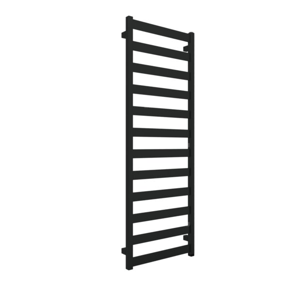 Grzejnik elektryczny TERMA VIVO ONE 500 x 1390 mm, kolor czarny jak kruk soft RAL9005, moc 600 W, podłączenie E8, kabel spiralny z wtyczką 2,5m czarny