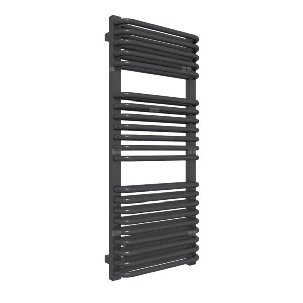 Grzejnik elektryczny TERMA TYTUS ONE 440 x 1020 mm, kolor metaliczna czerń, moc 600 W, podłączenie E8, kabel spiralny z wtyczką