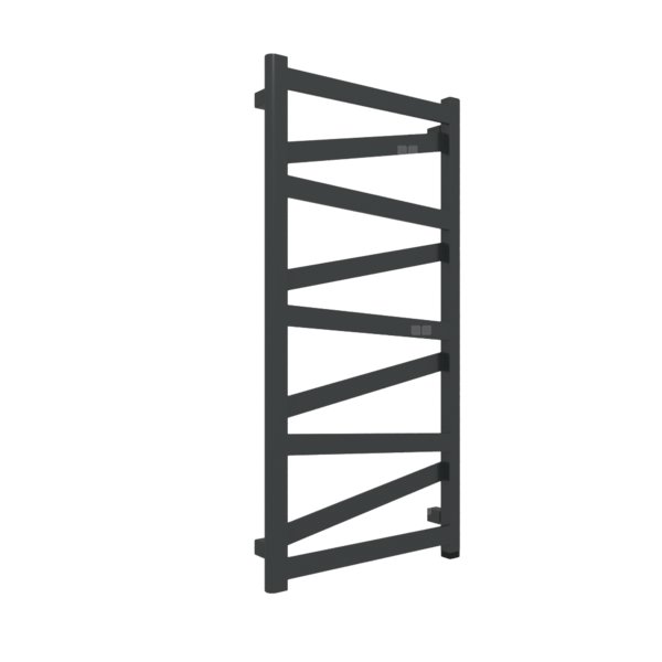 Grzejnik elektryczny TERMA VIPERA ONE 500 x 990 mm, kolor czarny jak kruk RAL9005, moc 400 W, podłączenie E1, kabel spiralny z wtyczka 2,5m