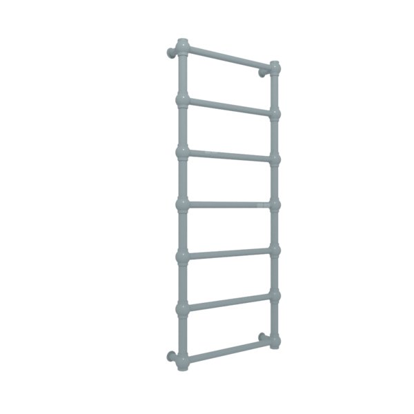 Grzejnik elektryczny TERMA RETRO 504 x 1170 mm, kolor szary popielaty RAL7000, moc 300 W, podłączenie E8, kabel prosty bez wtyczki z maskownicą złocisty