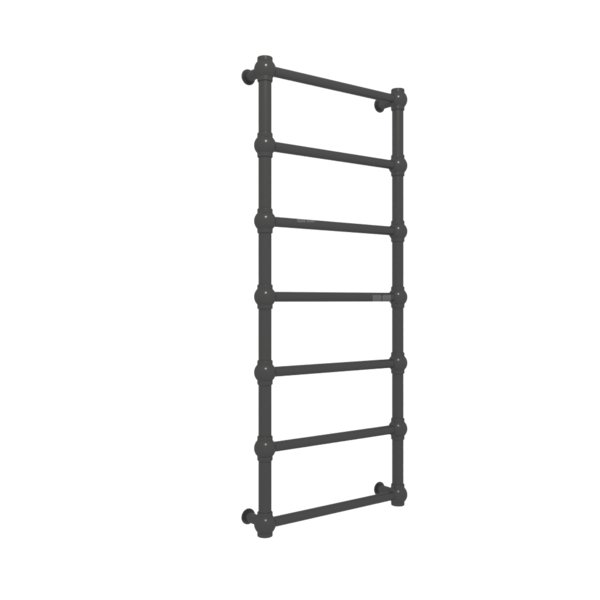 Grzejnik elektryczny TERMA RETRO 504 x 1170 mm, kolor czarny sygnałowy RAL9004, moc 300 W, podłączenie E8, kabel prosty bez wtyczki z maskownicą złocisty