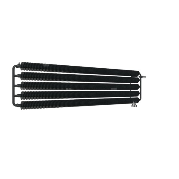 Grzejnik drabinkowy TERMA Ribbon HWS, podłączenie YL, wym. 490 x 1940 mm, kolor czarny jak kruk mat RAL9005, moc 1673W