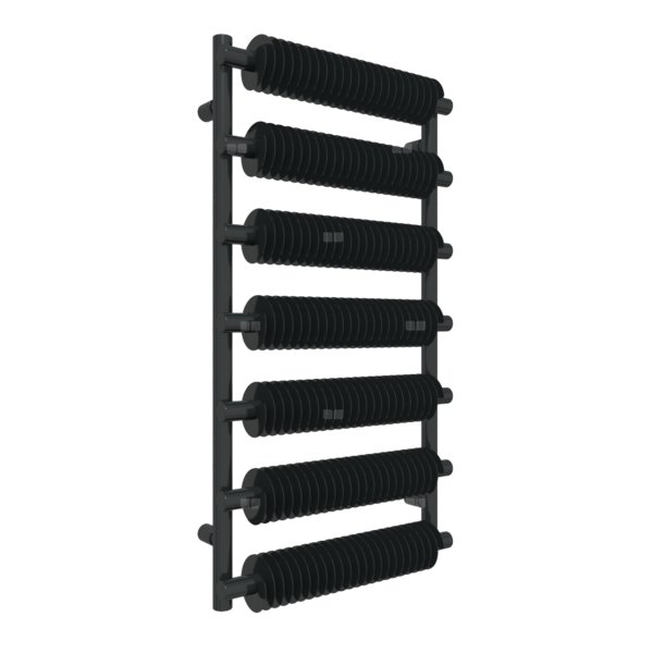 Grzejnik elektryczny TERMA RIBBON T 500 x 930 mm, kolor czarny głęboki mat RAL9005, moc 600 W, podłączenie E8, kabel prosty z wtyczką