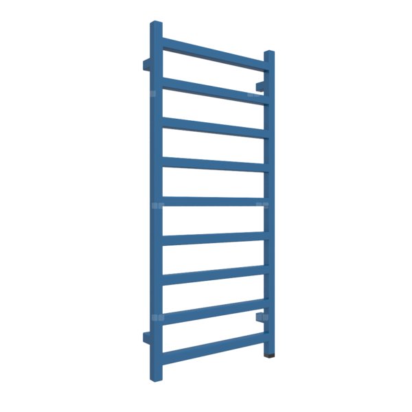 Grzejnik elektryczny TERMA SIMPLE ONE 500 x 1080 mm, kolor niebieski drogowy RAL5017, moc 400 W, podłączenie E1, kabel spiralny z wtyczką