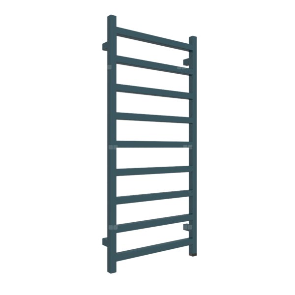 Grzejnik elektryczny TERMA SIMPLE ONE 500 x 1080 mm, kolor niebieski zielony RAL5020, moc 400 W, podłączenie E8, kabel prosty bez wtyczki 1,5m srebrzysty