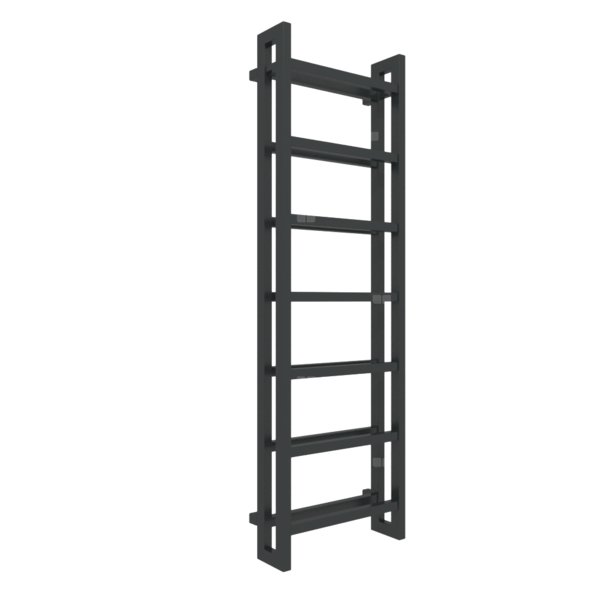 Grzejnik elektryczny TERMA STAND E 500 x 1610 mm, kolor czarny głęboki połysk RAL9005, moc 800 W, podłączenie E1, kabel prosty z wtyczką