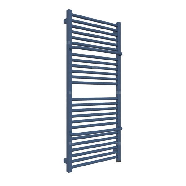 Grzejnik elektryczny TERMA LIMA ONE 500 x 1140 mm, kolor niebieski wrzosowy RAL5000, moc 600 W, podłączenie E8, kabel prosty bez wtyczki 1,5m srebrzysty