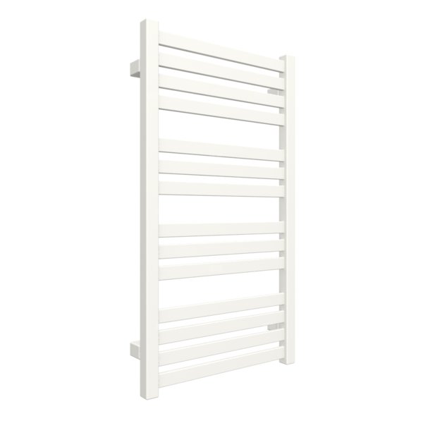 Grzejnik elektryczny TERMA MARLIN 430 x 780 mm, kolor biały soft RAL9016, moc 300 W, podłączenie E1, kabel prosty bez wtyczki z maskownicą złocisty