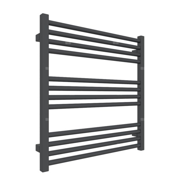 Grzejnik drabinkowy TERMA FIONA, podłączenie ZX, wym. 660 x 630 mm, kolor metaliczna czerń, moc 350W