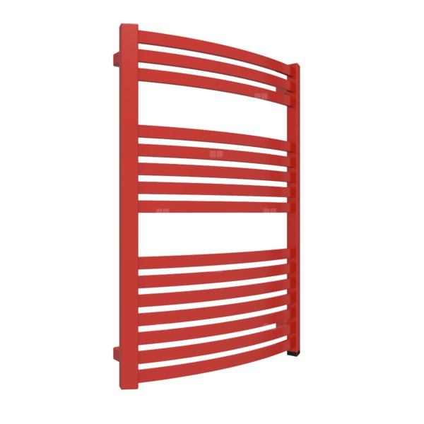 Grzejnik elektryczny TERMA DEXTER ONE 600 x 860 mm, kolor czerwony drogowy RAL3020, moc 600 W, podłączenie E1, kabel spiralny z wtyczką 2,5m srebrzysty