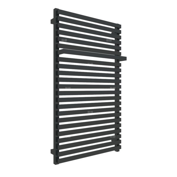 Grzejnik elektryczny TERMA CITY ONE 600 x 1050 mm, kolor czarny jak kruk RAL9005, moc 800 W, podłączenie E1, kabel prosty bez wtyczki 1,5m