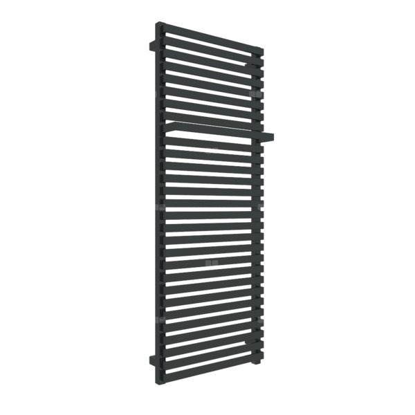 Grzejnik elektryczny TERMA CITY ONE 500 x 1320 mm, kolor czarny jak kruk RAL9005, moc 800 W, podłączenie E8, kabel spiralny z wtyczką 2,5m