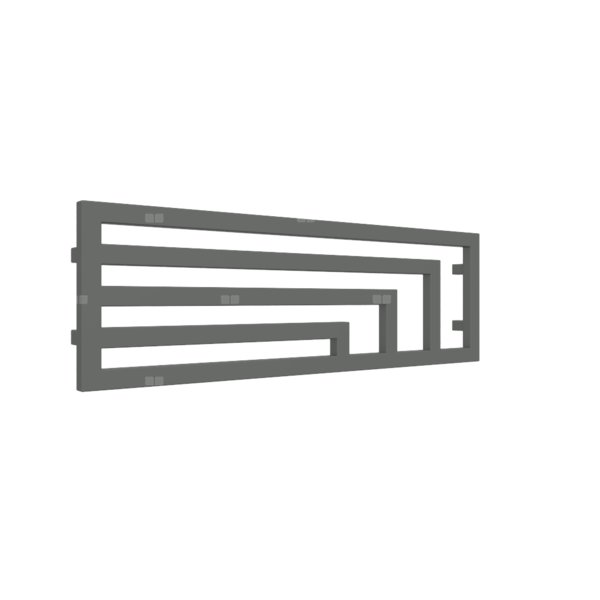 Grzejnik elektryczny TERMA ANGUS H 1140 x 360 mm, kolor musujący szary, moc 400 W, podłączenie E2, kabel prosty bez wtyczki z maskownicą