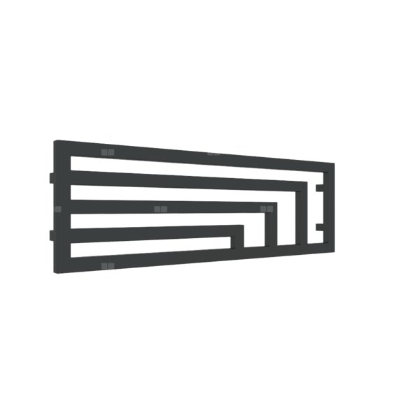 Grzejnik elektryczny TERMA ANGUS H 1140 x 360 mm, kolor czarny głęboki mat RAL9005, moc 400 W, podłączenie E7, kabel spiralny z wtyczką