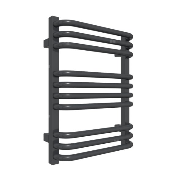 Grzejnik elektryczny TERMA ALEX 400 x 540 mm, kolor metaliczny czarny, moc 200 W, podłączenie E1, kabel spiralny z wtyczką