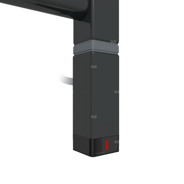 Grzałka TERMA One K30x30, 400W \ Tuba, RAL 9005 połysk, kabel prosty z wtyczką [czarny, 1,5m, logo T