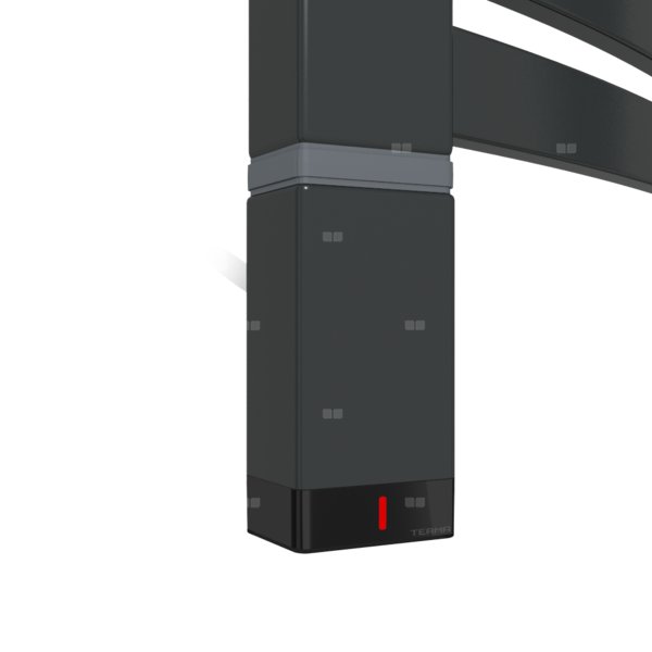 Grzałka TERMA One T36x40 Lewy, 800W \ Tuba, RAL 9005 Mat, kabel spiralny z wtyczką [czarny, 2,5m, lo