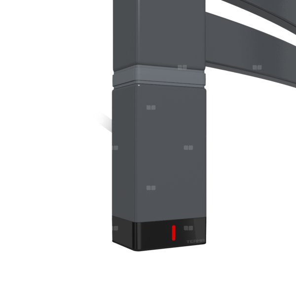 Grzałka TERMA One T36x40 Lewy, 800W \ Tuba, Modern Grey, kabel spiralny z wtyczką [srebrzysty, 2,5m,