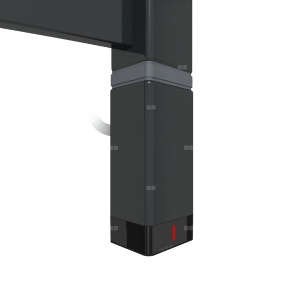 Grzałka TERMA One T36x40 Prawy, 1000W \ Tuba, RAL 9005 Mat, kabel prosty bez wtyczki z maskownicą [c