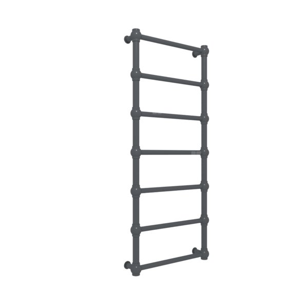 Grzejnik elektryczny TERMA RETRO 504 x 1170 mm, kolor metaliczna czerń, moc 300 W, podłączenie E8, kabel spiralny z wtyczką i wyłącznikiem 2,5m czarny