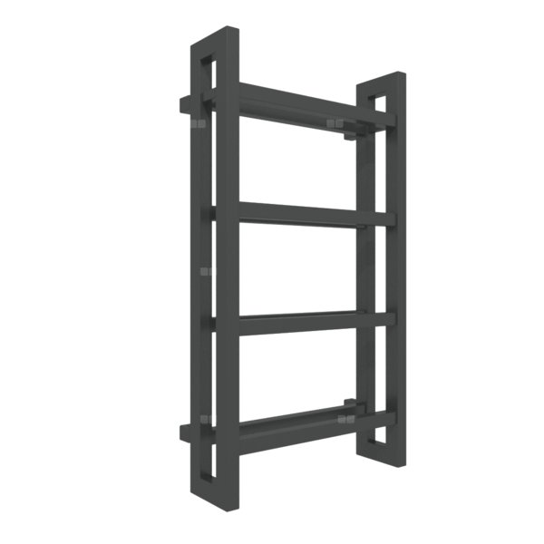 Grzejnik elektryczny TERMA STAND E 500 x 920 mm, kolor czarny jak kruk RAL9005, moc 400 W, podłączenie E1, kabel spiralny z wtyczką czarny