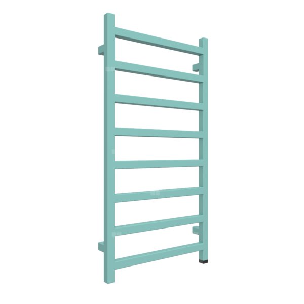 Grzejnik elektryczny TERMA SIMPLE ONE 500 x 960 mm, kolor zielony jasny RAL6027, moc 400 W, podłączenie E1, kabel spiralny z wtyczką 2,5m czarny