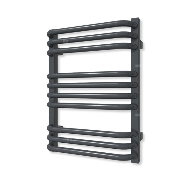 Grzejnik elektryczny TERMA ALEX 540 x 400 mm, kolor metaliczny szary, moc 200 W, podłączenie E1, kabel prosty bez wtyczki z maskownicą szary