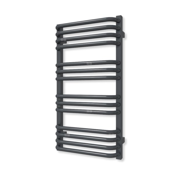 Grzejnik elektryczny TERMA ALEX 760 x 400 mm, kolor metaliczna czerń, moc 300 W, podłączenie E8, kabel spiralny z wtyczką