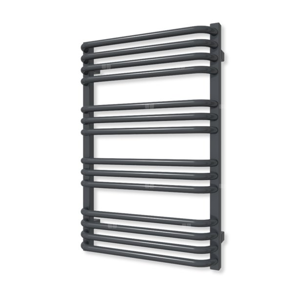 Grzejnik elektryczny TERMA ALEX 760 x 500 mm, kolor metaliczna czerń, moc 400 W, podłączenie E8, kabel spiralny z wtyczką