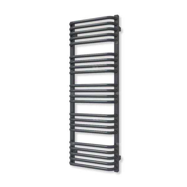 Grzejnik elektryczny TERMA ALEX 1140 x 400 mm, kolor metaliczna czerń, moc 400 W, podłączenie E8, kabel spiralny z wtyczką