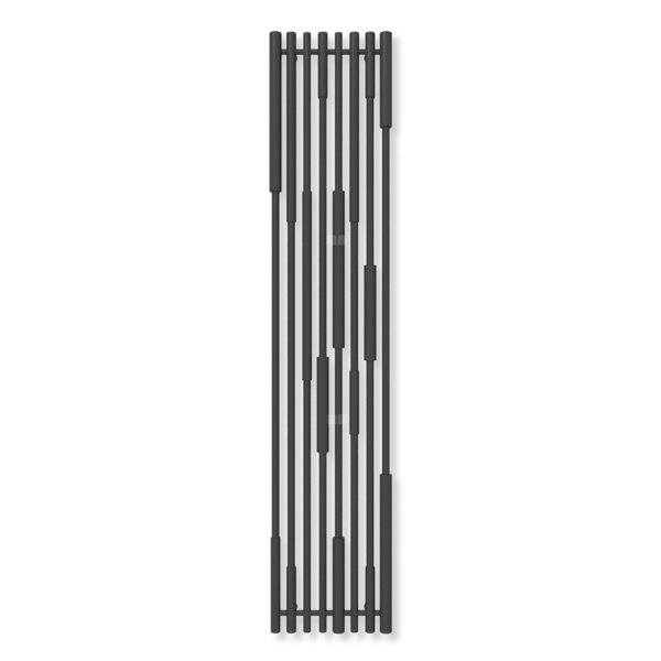 Grzejnik elektryczny TERMA CANE 1900 x 390 mm, kolor czarny jak kruk soft, moc 800 W, podłączenie E1, kabel spiralny z wtyczką czarny