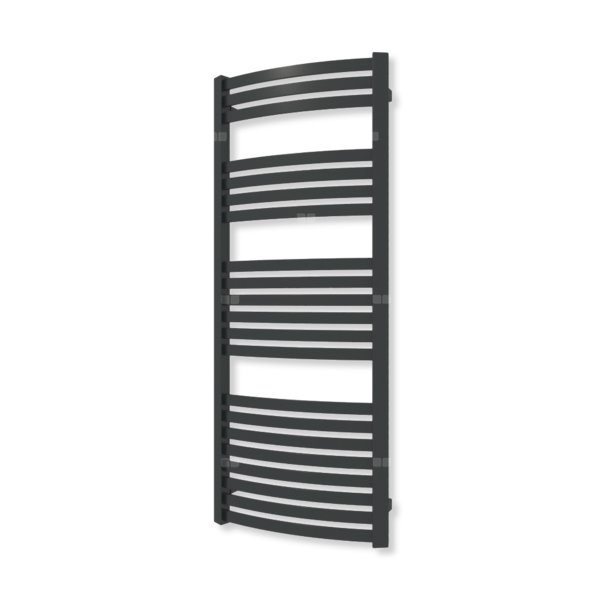 Grzejnik elektryczny TERMA DEXTER 1220 x 500 mm, kolor czarny jak kruk mat RAL9005, moc 600 W, podłączenie E8, kabel prosty z wtyczką czarny