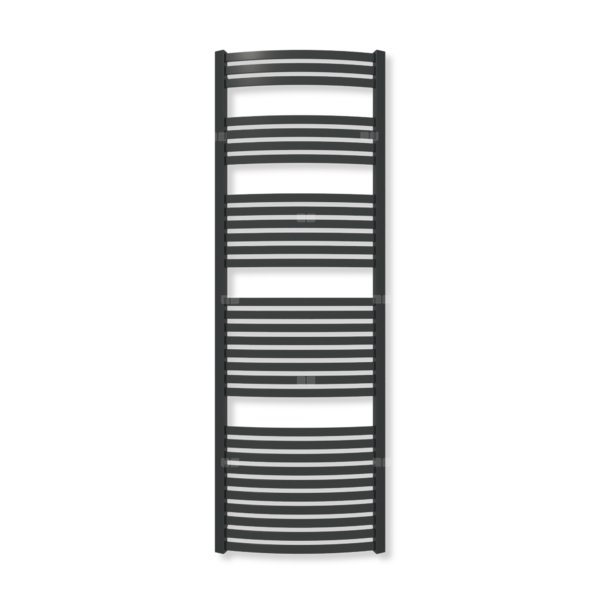 Grzejnik elektryczny TERMA DEXTER 1760 x 600 mm, kolor czarny jak kruk mat RAL9005, moc 1000 W, podłączenie E8, kabel spiralny z wtyczką czarny