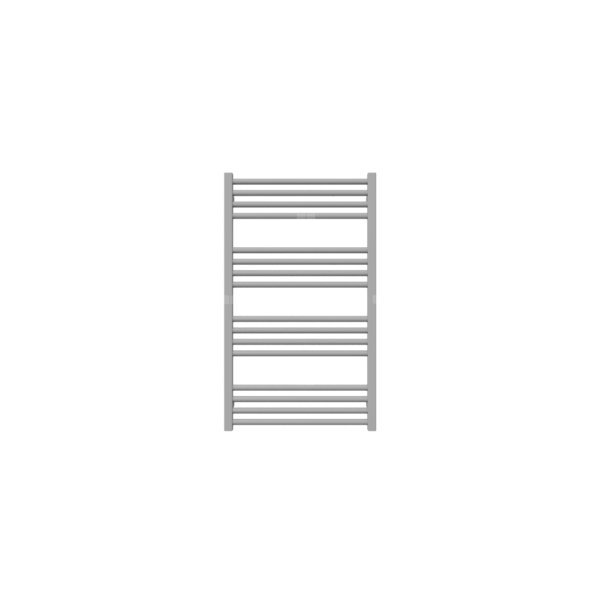 Grzejnik elektryczny TERMA FIONA 900 x 530 mm, kolor jasne aluminium metaliczny RAL9006, moc 400 W, podłączenie E8, kabel przyłącze ts1/ss1