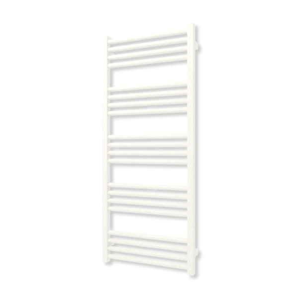 Grzejnik elektryczny TERMA FIONA 1140 x 480 mm, kolor biały drogowy RAL9016, moc 400 W, podłączenie E1, kabel spiralny z wtyczką biały