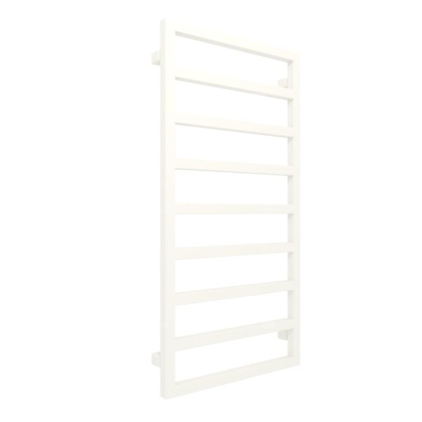 Grzejnik elektryczny TERMA GRID 990 x 500 mm, kolor biały drogowy mat, moc 400 W, podłączenie E8, kabel spiralny z wtyczką biały