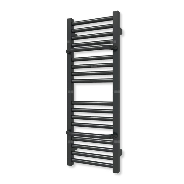 Grzejnik elektryczny TERMA LIMA 820 x 300 mm, kolor czarny jak kruk mat RAL9005, moc 300 W, podłączenie E8, kabel spiralny z wtyczką czarny