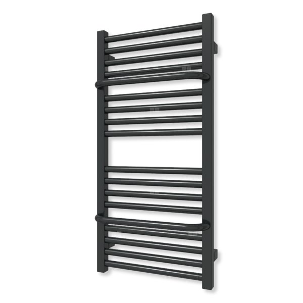 Grzejnik elektryczny TERMA LIMA 820 x 400 mm, kolor czarny jak kruk mat RAL9005, moc 300 W, podłączenie E1, kabel prosty bez wtyczki z maskownicą czarny