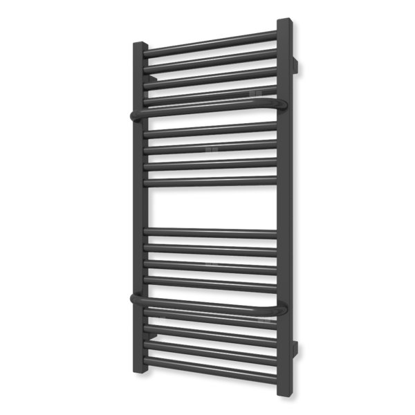 Grzejnik elektryczny TERMA LIMA 820 x 400 mm, kolor czarny RAL9011, moc 300 W, podłączenie E1, kabel prosty bez wtyczki z maskownicą czarny