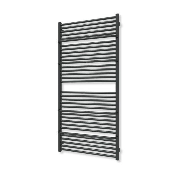 Grzejnik elektryczny TERMA LIMA 1460 x 700 mm, kolor czarny jak kruk mat RAL9005, moc 1000 W, podłączenie E1, kabel prosty bez wtyczki z maskownicą